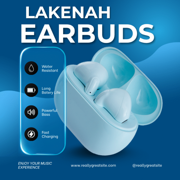 Lakenah Earbuds – Water-Resistant Bluetooth Earphones